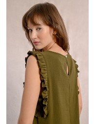 Top with ruffled sleeves