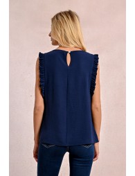 Top with ruffled sleeves