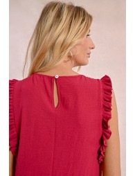 Top with ruffled sleeves