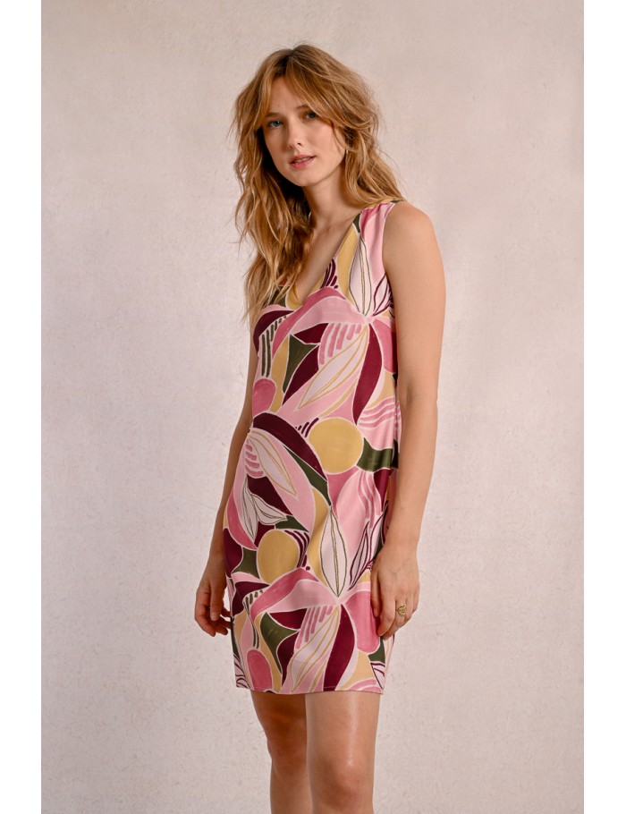 Short, straight printed dress