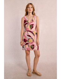 Short, straight printed dress