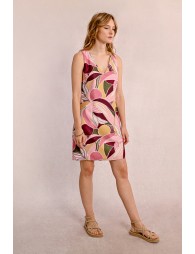 Short, straight printed dress