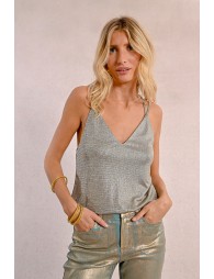 Iridescent cross-back camisole