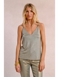 Iridescent cross-back camisole