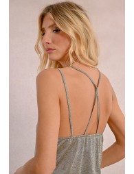 Iridescent cross-back camisole