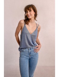 Iridescent cross-back camisole