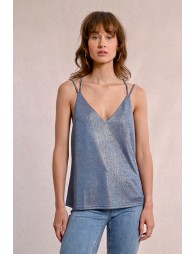 Iridescent cross-back camisole