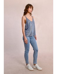 Iridescent cross-back camisole