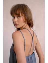 Iridescent cross-back camisole