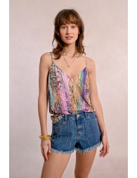 Semi-sheer printed camisole