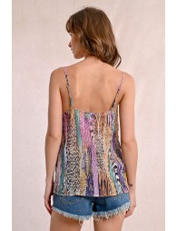 Semi-sheer printed camisole