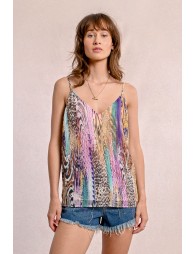 Semi-sheer printed camisole