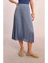 Long pleated and iridescent skirt