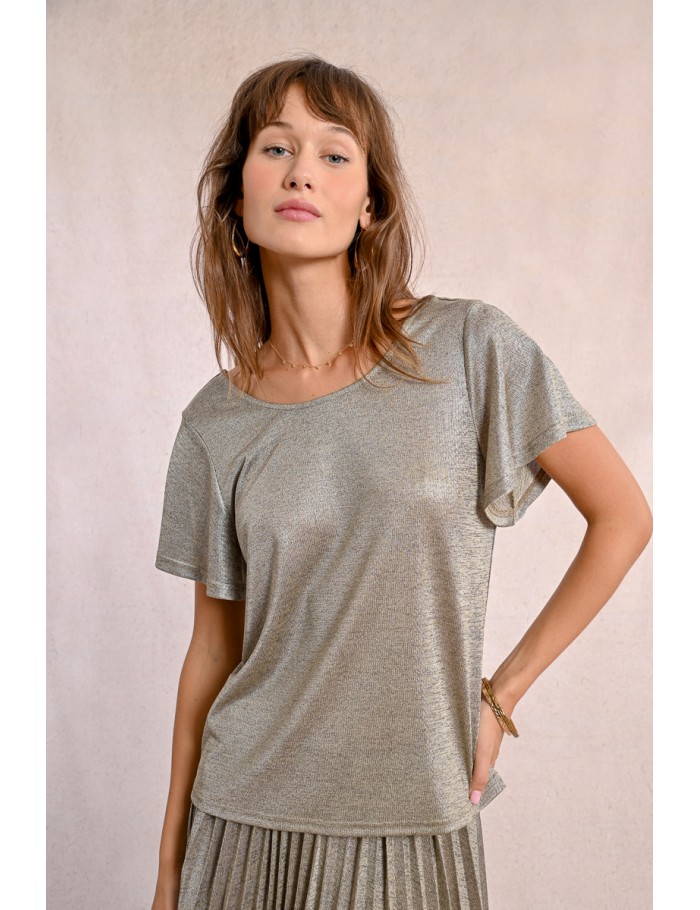 Short-sleeved top, crossed back