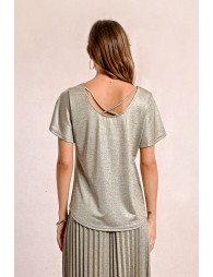 Short-sleeved top, crossed back