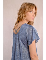 Short-sleeved top, crossed back