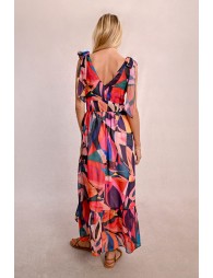 Printed semi-sheer maxi dress