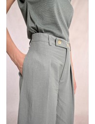 Straight pants with pleats