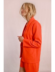 Straight blazer with patch pockets