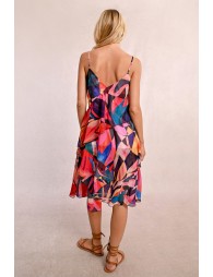 Asymmetrical printed dress