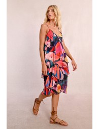 Asymmetrical printed dress