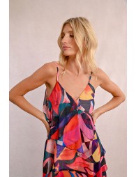 Asymmetrical printed dress