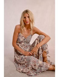 Long dress with straps and print