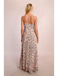 Long dress with straps and print