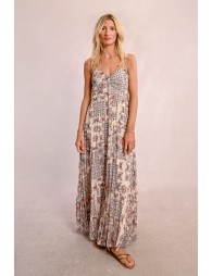 Long dress with straps and print