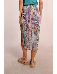 Long printed skirt, semi-transparent