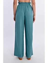 Pantalón largo con lazada y pliegues