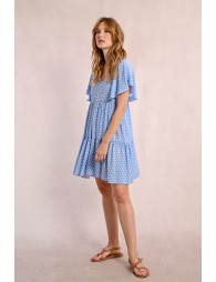 Short, flared polka dot dress