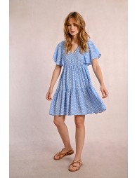 Short, flared polka dot dress