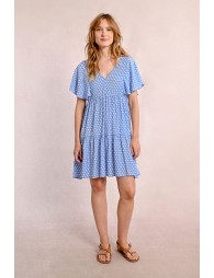 Short, flared polka dot dress