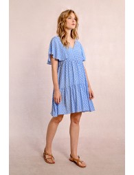 Short, flared polka dot dress