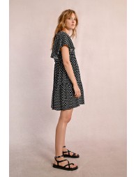 Short, flared polka dot dress