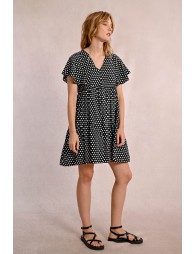 Short, flared polka dot dress