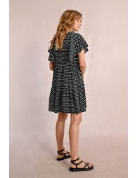 Short, flared polka dot dress