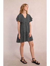 Short, flared polka dot dress