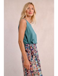 Long wrap skirt, printed