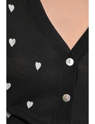 Crop cardigan, heart pattern