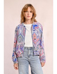 Chaqueta tipo bomber con estampado