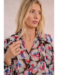 Blusa de manga larga con estampado y lazada