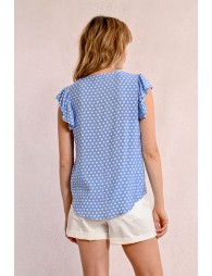 Polka dot blouse ties at the waist