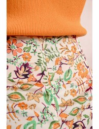 Falda corta con estampado y lazada