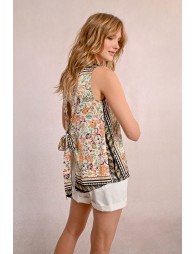 Top with tie-back print