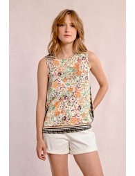 Top with tie-back print