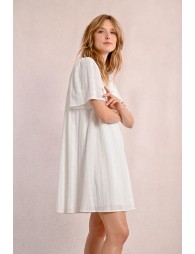 Robe mi-longue à broderies anglaises