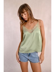 Satin lace camisole