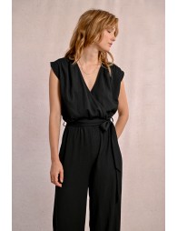 Long jumpsuit, tieable at the waist